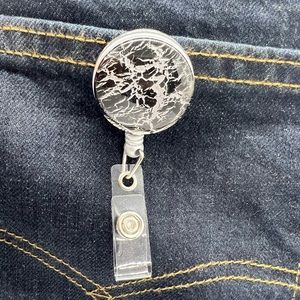 Custom Made Clip On Badge Reel Holder w/ Retractable Cord NEW